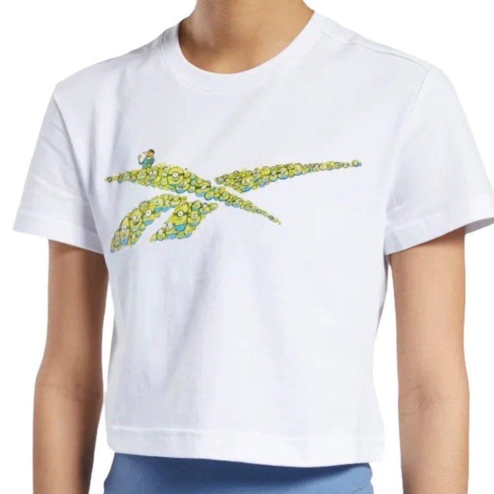 NEW Reebok X Minions Crop Top Logo Movie Limited Edition Vector Villain